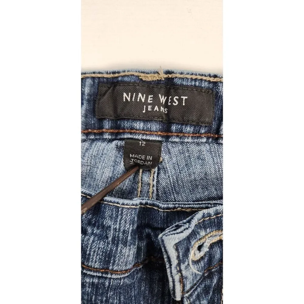 Nine West Size 12 Straight Leg Distressed Jeans - Picture 3 of 10
